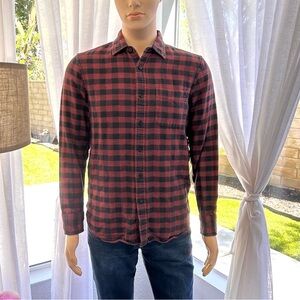 Wallin & Bros Men's Flannel Shirt Size M Medium Buffalo Plaid Long Sleeve